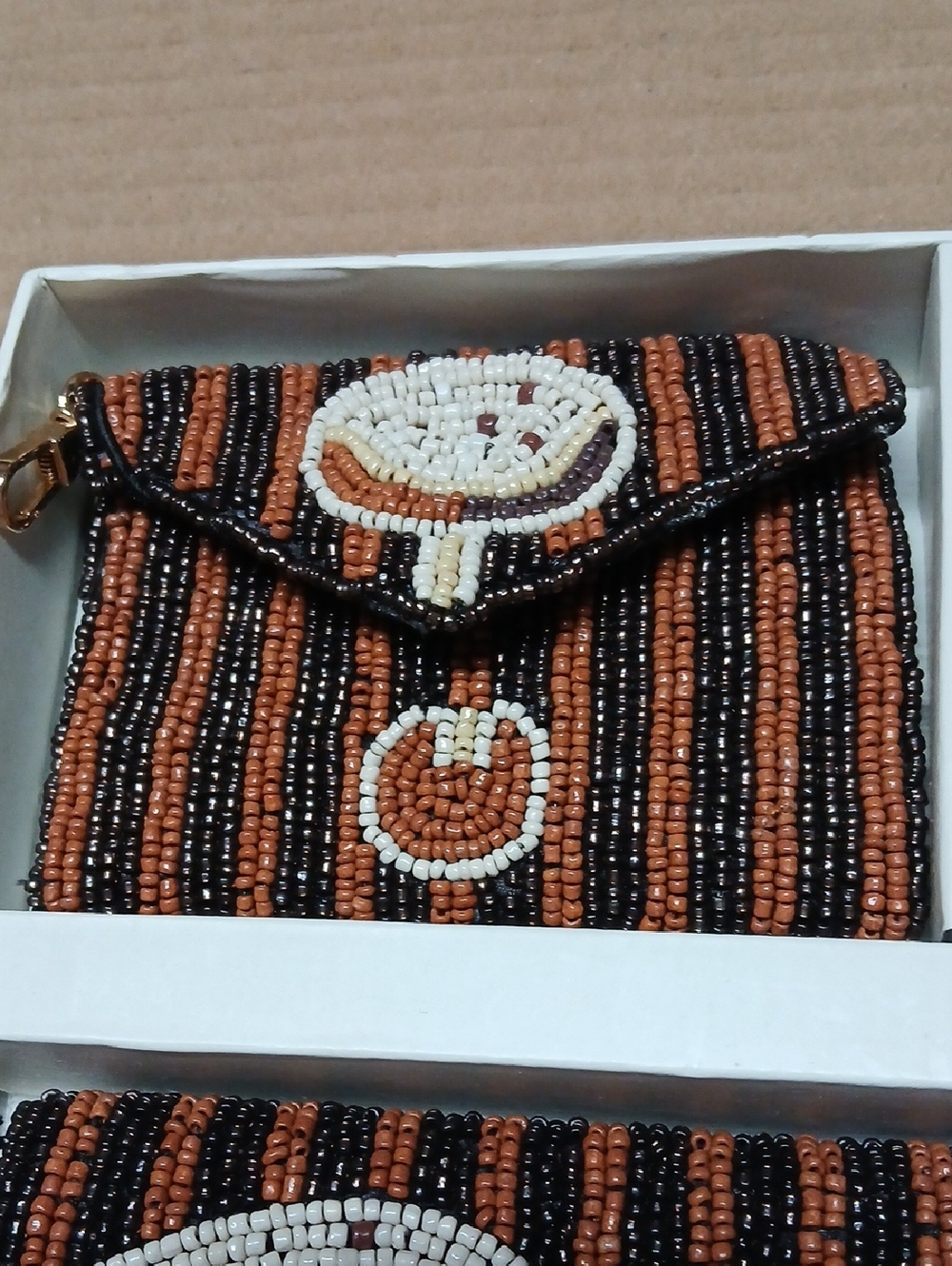 Rachel Zoe Beaded Espresso Martini Design 3 Piece Set - Clutch Card Case Charm - Picture 2 of 11